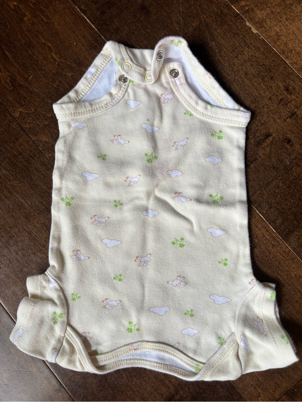 Gerber Cream Baby Onesie with Green and Light Brown Accents